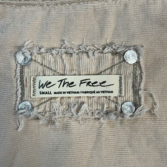 Free People Revolve Baby Cord Buttondown Jacket Shacket Women's SZ S Beige Boho - Picture 3 of 16